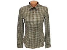 Dámská košile dlouhý rukáv,zelená kostkovaná